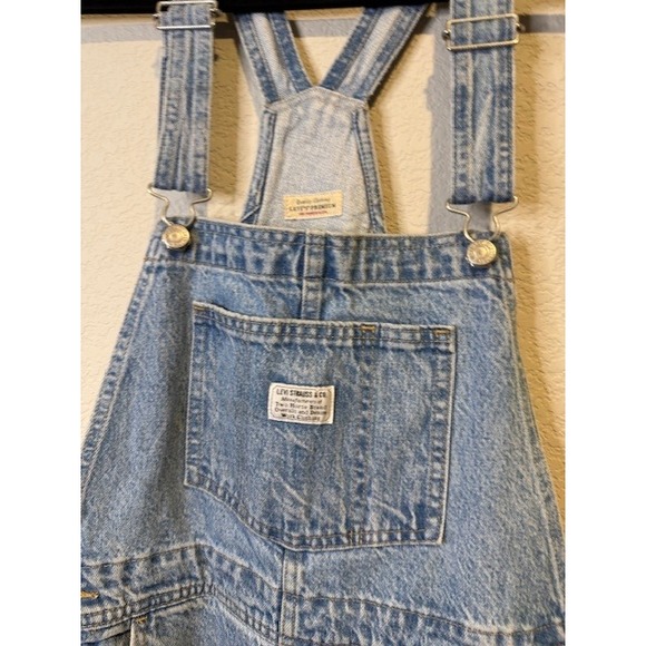 Levis Denim Overalls Light Wash Two Horse Brand Workwear Dungarees Blue Sz M - Picture 2 of 11